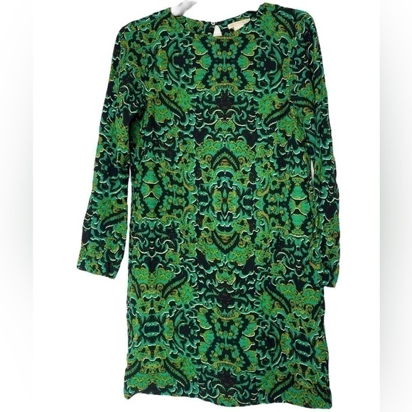 H&M GREEN AND BLACK PATTERNED CASUAL DRESS - Picture 2 of 5